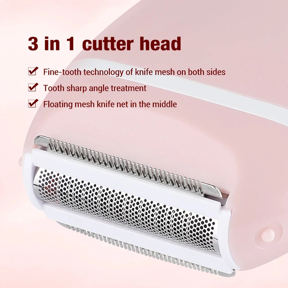 Women's 3 in 1 Shaver Electric Mini Washable Razor Special Hair Removal Equipment for Whole Body Leg Armpit Intimate Area